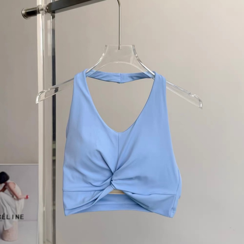 ホルターネックのスポーツブラ、パッド付き、ヨガ用クロップトッ - Pilate Yoga Workout のレビューと価格